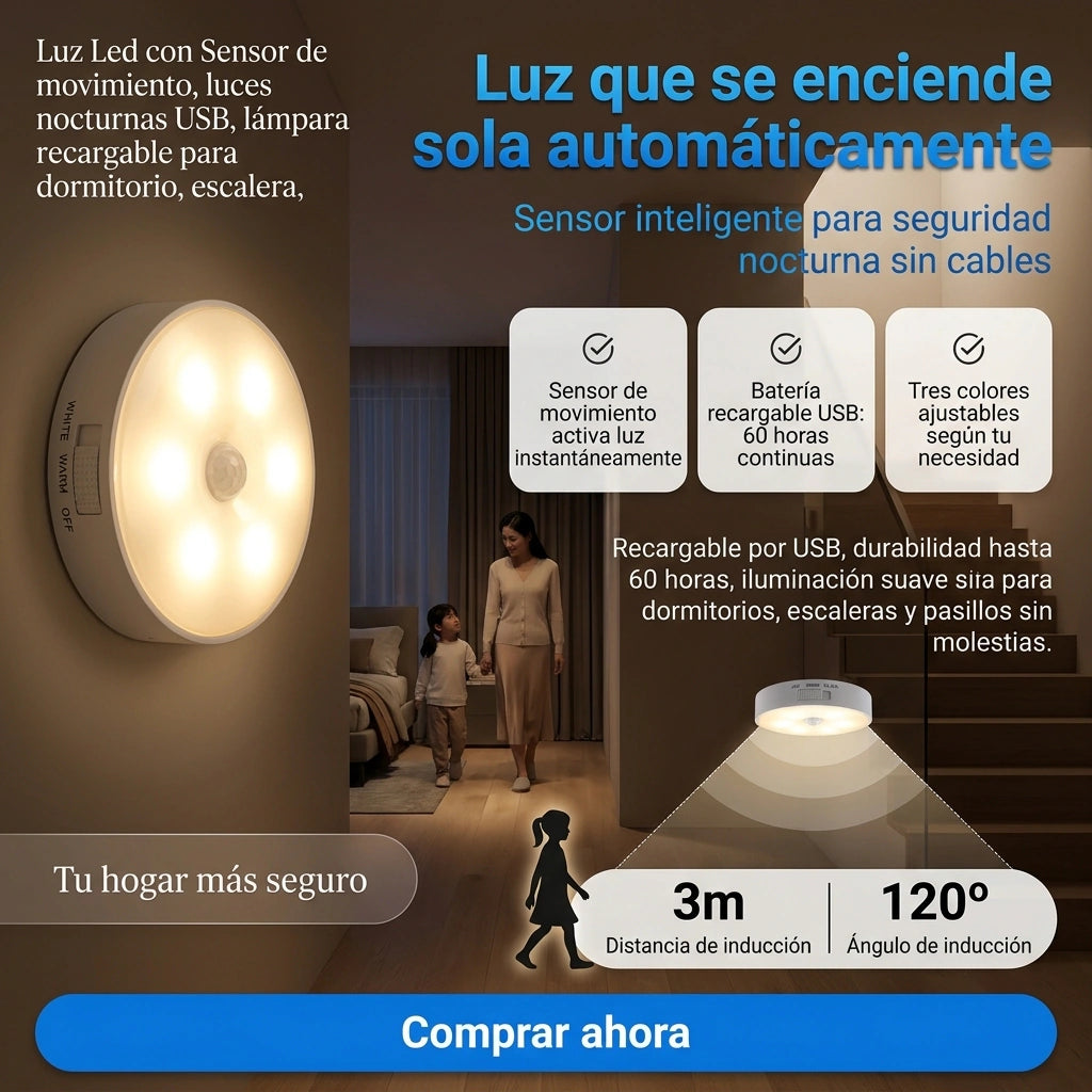 LUZ LED SENSOR DE MOVIMIENTO