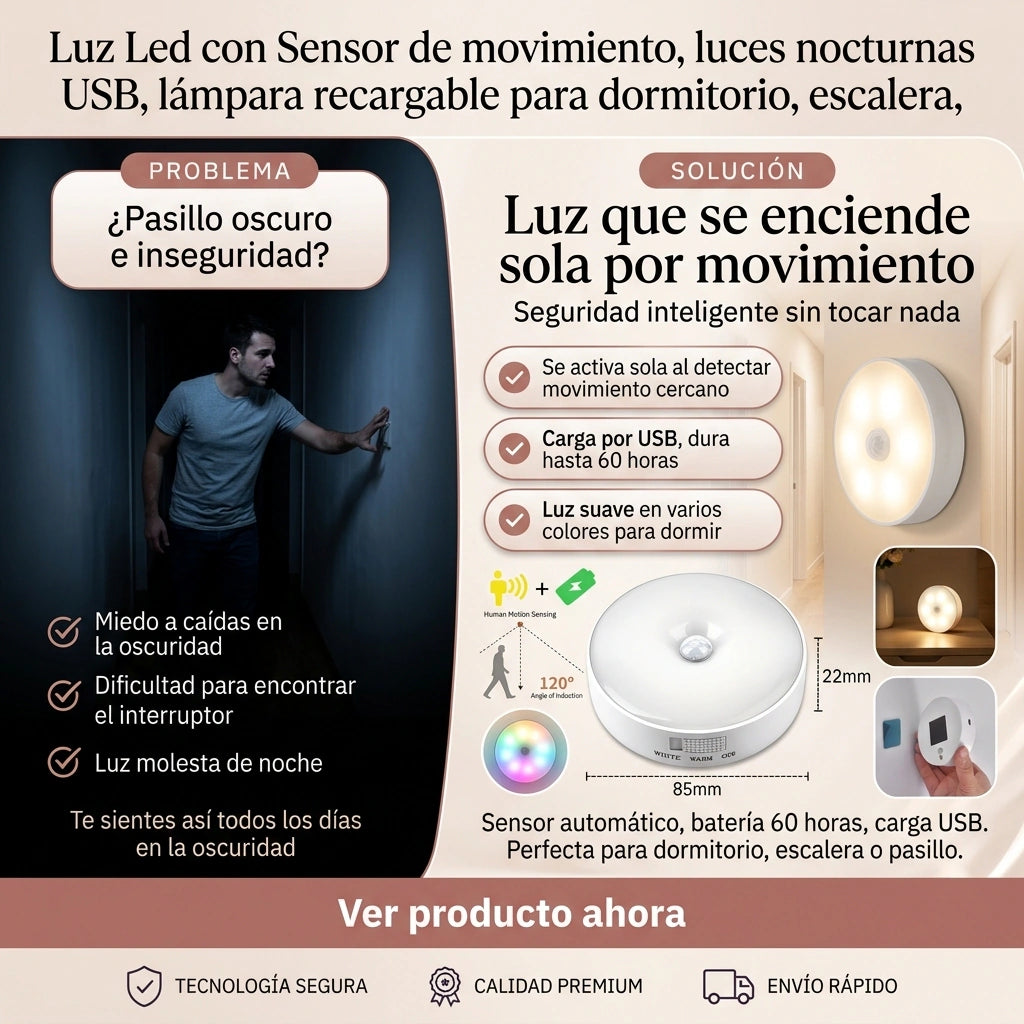 LUZ LED SENSOR DE MOVIMIENTO